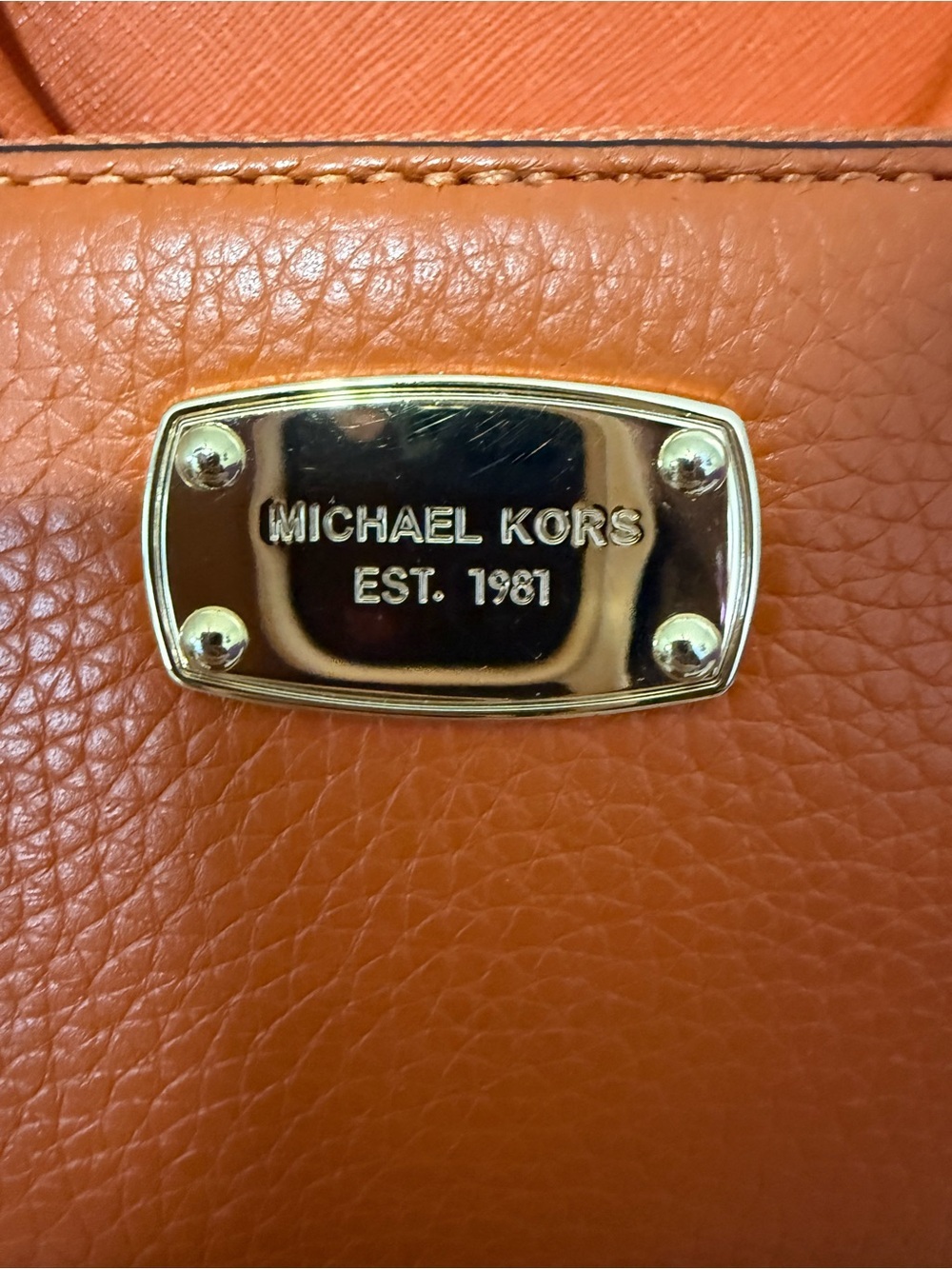 Michael Kors Orange Saffiano Tote & Matching Zip Wristlet Wallet Set - Picture 5 of 16